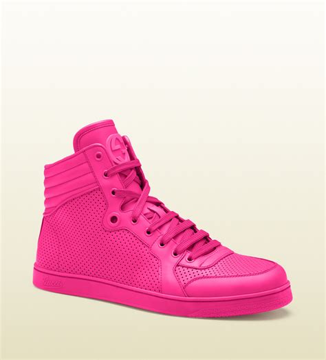 gucci neon pink high tops|Gucci high top shoes.